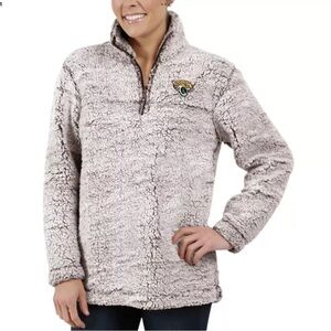 Jacksonville Jaguars Womens Jacket Size XL 1/4 Zip Sherpa Pullover GIII New